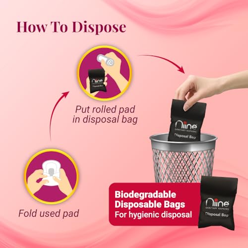 NIINE Naturally Soft Ultra Thin XL+ Sanitary Napkins for Heavy Flow (Pack of 3) 45 Pads with Free Biodegradable Disposal Bags - Image 5