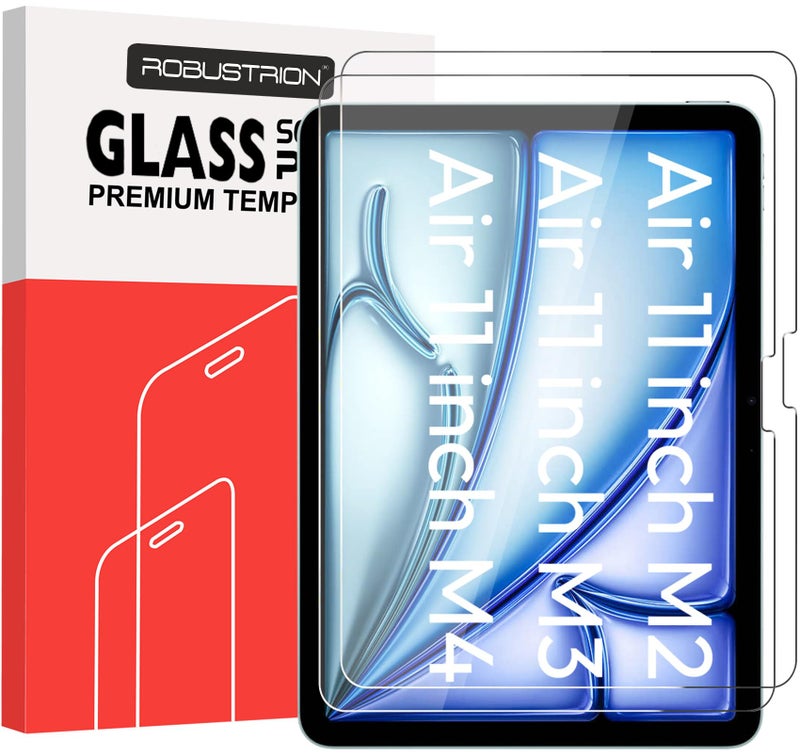 Robustrion 2 Pack Tempered Glass for iPad Air 11 inch M4 / M3 / M2 Screen Protector Guard for iPad Air 11 inch M4/M3/M2 - Image 1