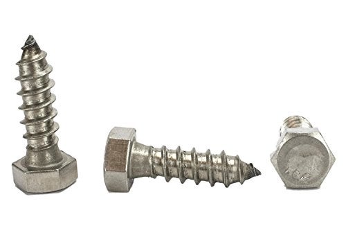 Chenango Supply Stainless 3/8 x 1-1/4inches Hex Lag Screw (1inches to 5inches Lengths Available in Listing), 18-8 Stainless Steel, 25 Pieces (3/8 x 1-1/4 - Image 4