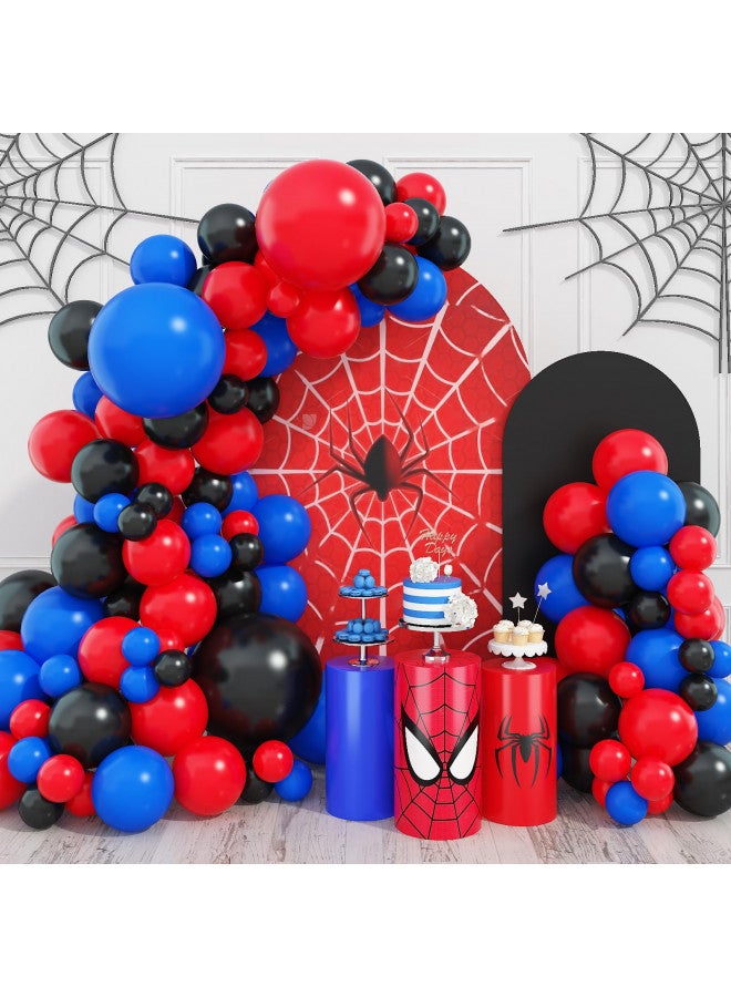 Togvu Red Blue Black Balloon Arch Garland Kit, 101 Pcs Matte Red Black and Royal Blue Latex Balloon Garland Kit for Super Spider Hero Party Boys Kids Birthday Baby Shower Graduation Party Decorations - Image 1