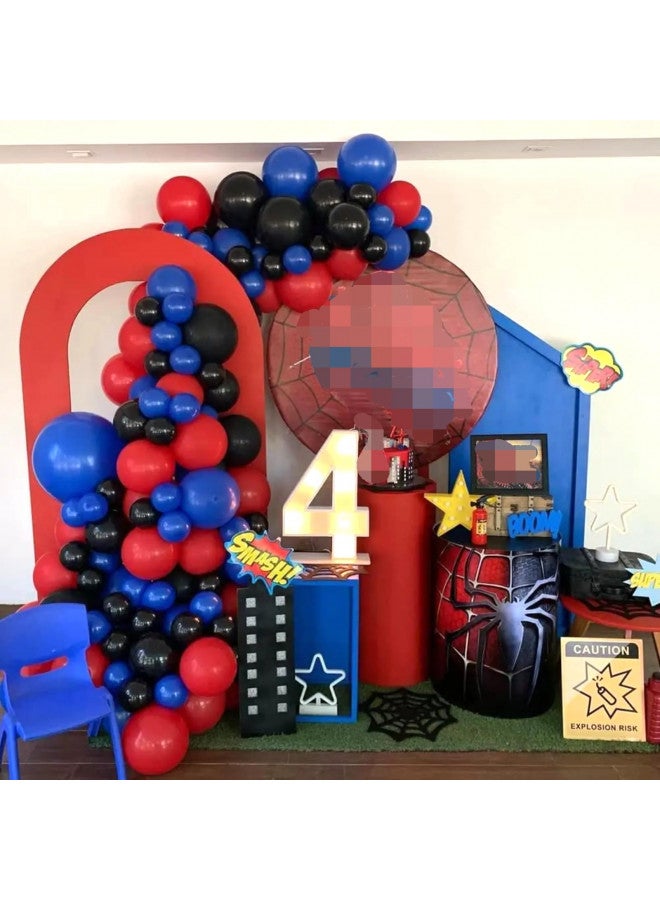 Togvu Red Blue Black Balloon Arch Garland Kit, 101 Pcs Matte Red Black and Royal Blue Latex Balloon Garland Kit for Super Spider Hero Party Boys Kids Birthday Baby Shower Graduation Party Decorations - Image 4