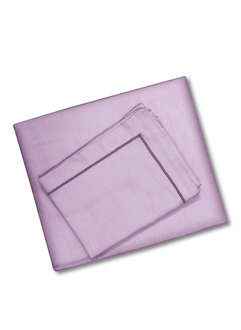 Raymond Raymond Home King Flat Sheet Bedsheet 210 Thread Count Luxurious Mercerized 100% Cotton Bedding Solid Bed Linen with 2 Pillow Case - Lavender (274 * 274 CM)  - Image 2