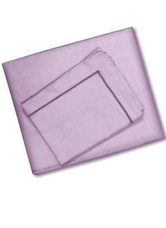 Raymond Raymond Home King Flat Sheet Bedsheet 210 Thread Count Luxurious Mercerized 100% Cotton Bedding Solid Bed Linen with 2 Pillow Case - Lavender (274 * 274 CM)  - Image 4