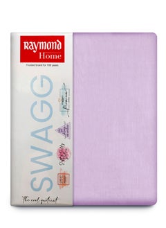 Raymond Raymond Home King Flat Sheet Bedsheet 210 Thread Count Luxurious Mercerized 100% Cotton Bedding Solid Bed Linen with 2 Pillow Case - Lavender (274 * 274 CM)  - Image 1