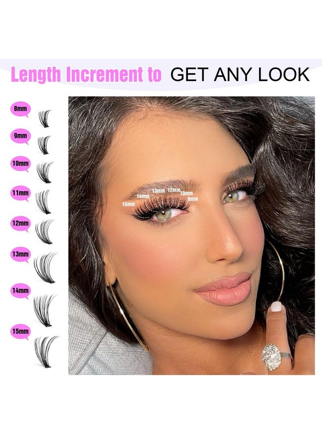 Pawotence Lash Clusters Natural 30D Cluster Eyelash Extensions 8-15mm Individual Lashes Cluster Wispy 280pcs Eyelash Clusters Lash Extension for Self Application (30D, 0.07D, 8-15mm) - Image 4