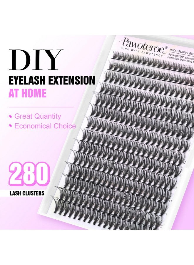 Pawotence Lash Clusters Natural 30D Cluster Eyelash Extensions 8-15mm Individual Lashes Cluster Wispy 280pcs Eyelash Clusters Lash Extension for Self Application (30D, 0.07D, 8-15mm) - Image 1