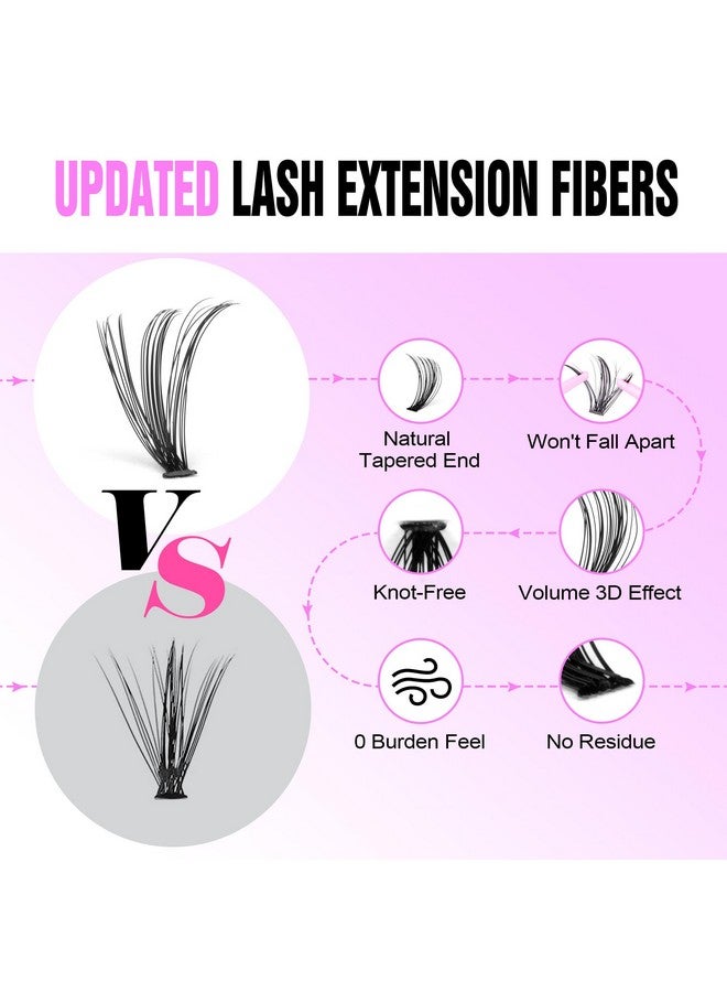 Pawotence Lash Clusters Natural 30D Cluster Eyelash Extensions 8-15mm Individual Lashes Cluster Wispy 280pcs Eyelash Clusters Lash Extension for Self Application (30D, 0.07D, 8-15mm) - Image 3