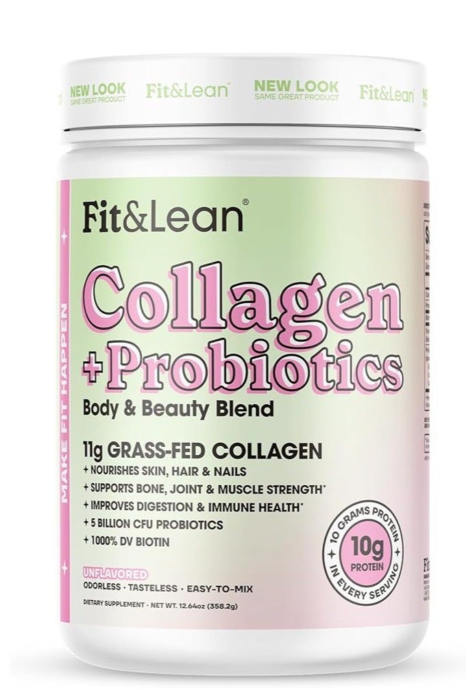 فيت آند لين مزيج فيت آند لين كولاجين+بروبيوتيك للجسم والجمال بدون نكهة - Image 1