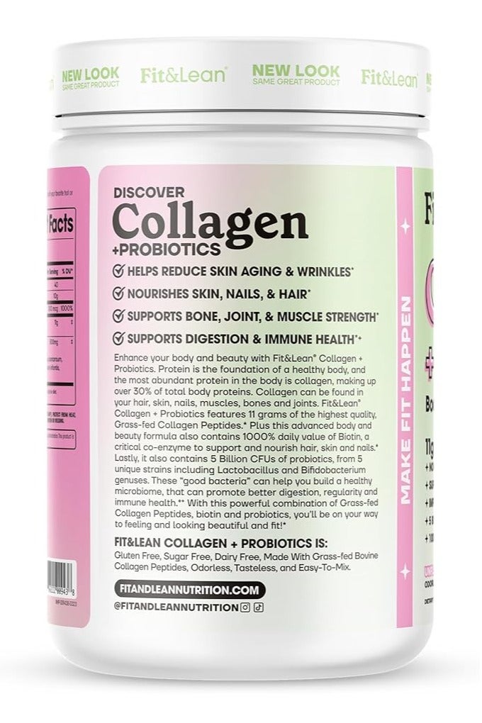 فيت آند لين مزيج فيت آند لين كولاجين+بروبيوتيك للجسم والجمال بدون نكهة - Image 4