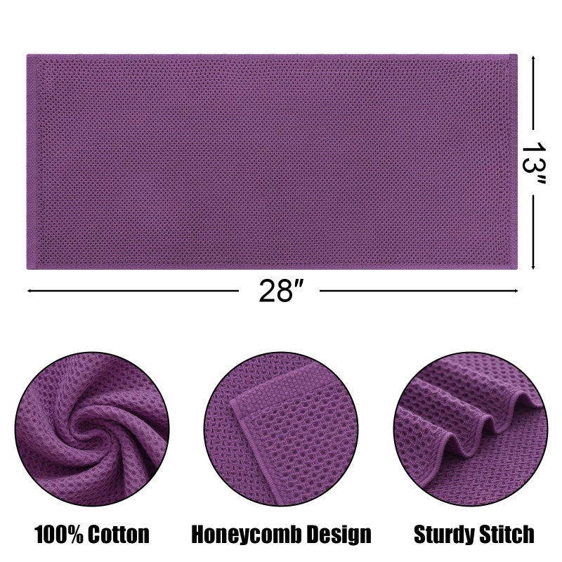 Kitinjoy 100% Cotton Waffle Weave Kitchen Towels  4-Pack Super Soft and Absorbent Kitchen Dish Towels for Drying Dishes  Kitchen Hand Towels  13 in x 28 in  Violet - Image 2
