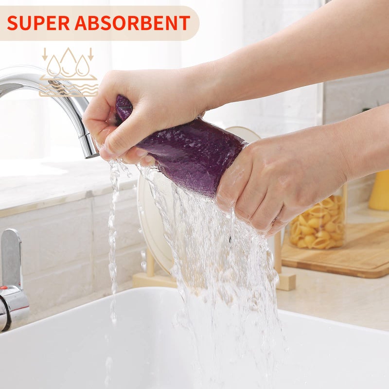 Kitinjoy 100% Cotton Waffle Weave Kitchen Towels  4-Pack Super Soft and Absorbent Kitchen Dish Towels for Drying Dishes  Kitchen Hand Towels  13 in x 28 in  Violet - Image 3