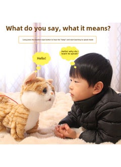 Generic Re-reading Lick Cat Children's Electric Xiao Mao Toy Simulation Pet Touch Will Walk Will Say Girls Garfield Wholesale-Color:Khaki  - Image 4