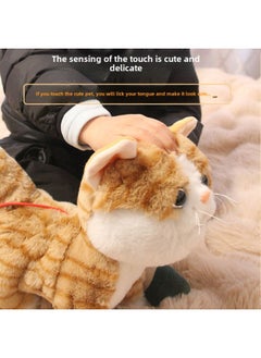 Generic Re-reading Lick Cat Children's Electric Xiao Mao Toy Simulation Pet Touch Will Walk Will Say Girls Garfield Wholesale-Color:Khaki  - Image 5