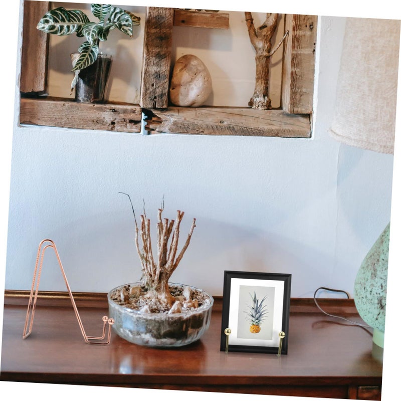 Rose Gold Iron Display Stand Photo Frame Holder Magazine Stand Desktop Easel Home Office Decor - Image 4