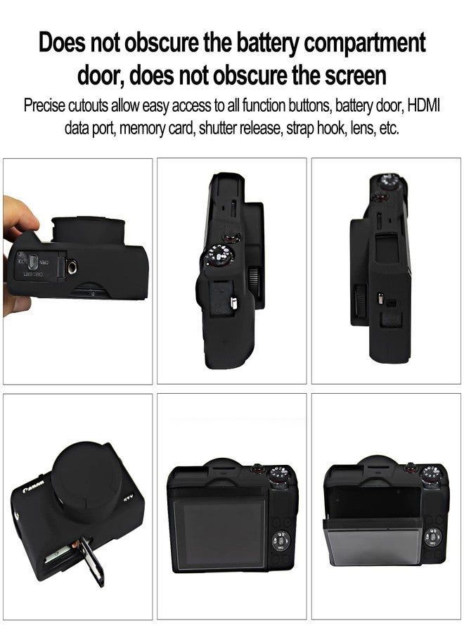 Easy Hood Case for Canon G7 X Mark III Camera,Silicone Cover,Classic Black - Image 5