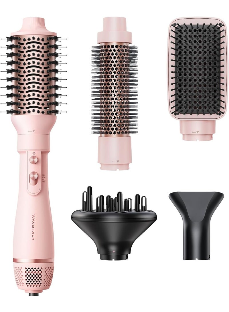 wavytalk Dryer Brush Set, Wavytalk Air Sculpt 5-in-1 Hot Air Brush Set, Multi Hair Styler for Salon Blowouts, Smooth Curls, Volumizing and Straightening, Sleek and Less Frizz - Image 1