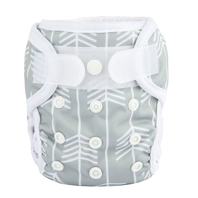 Sigzagor Newborn Baby Cloth Diaper Cover Nappy Hook and Loop Grey Arrow
