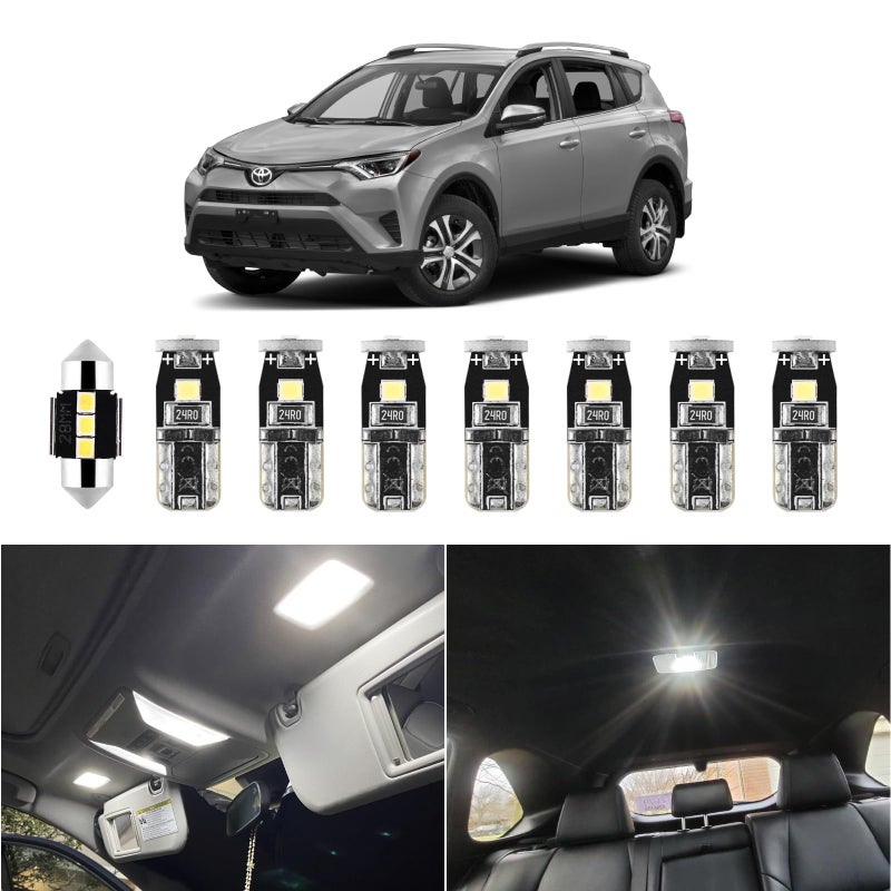EASY EAGLE LED Interior Car Lights for Toyota-RAV4-2016-2022: 8 Piece Kit White LED Light Bulbs - Super Bright 6000K + Install Tool - Image 1