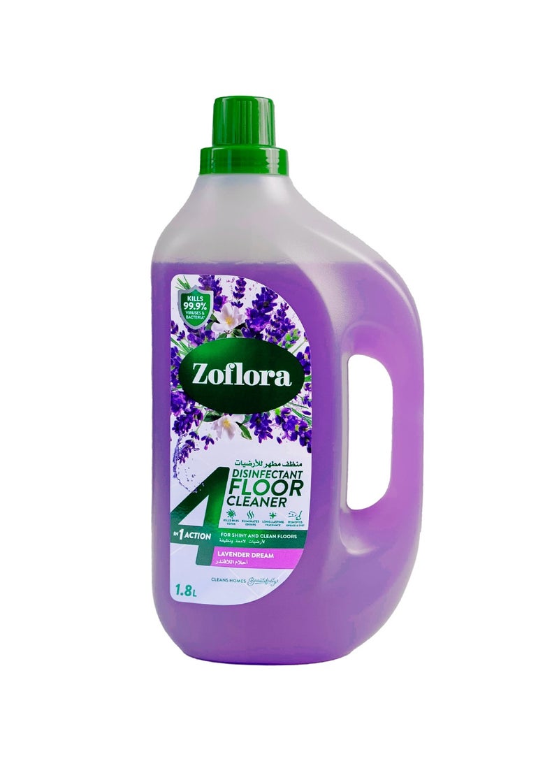 Zoflora 4 In 1 Disinfectant Floor Cleaner Lavender Dream 1.8L  - Image 1