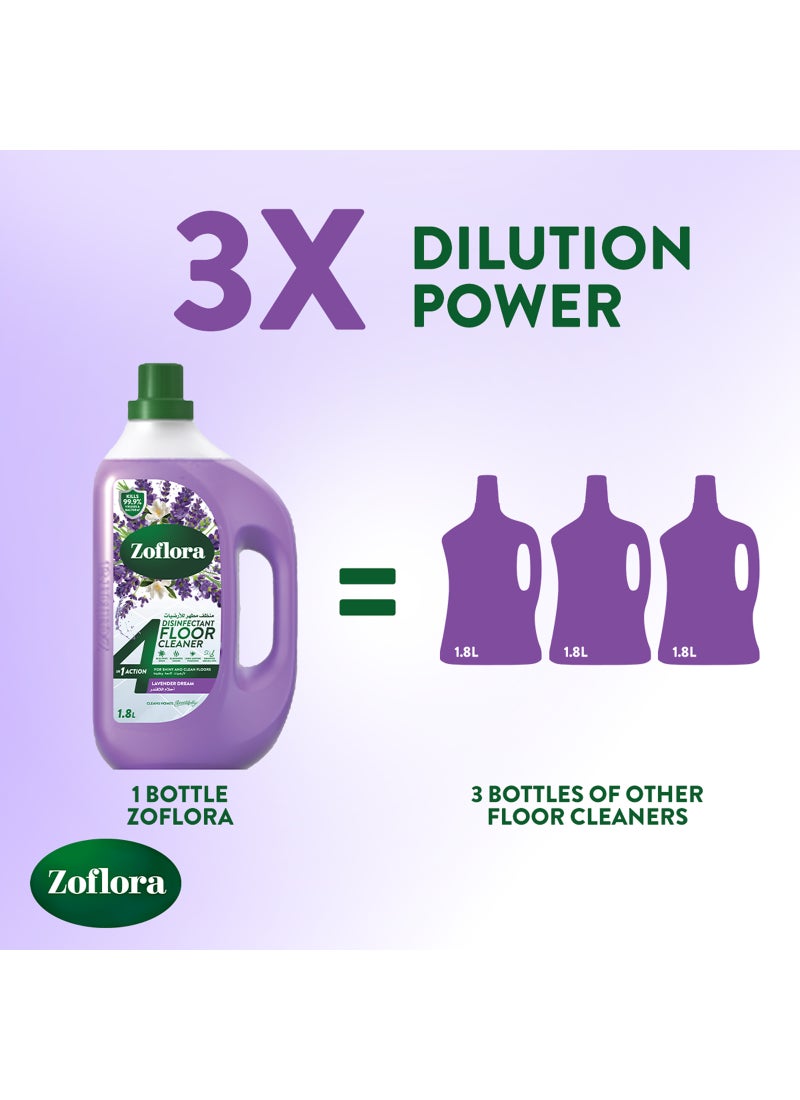 Zoflora 4 In 1 Disinfectant Floor Cleaner Lavender Dream 1.8L - Image 5
