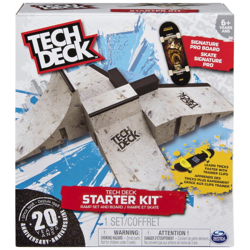 TECH DECK Starter Kit, Customizable Ramp Set with Exclusive Pro Fingerboard and Trainer Clips, Kids Toys for Boys and Girls Ages 6 and up - Image 1