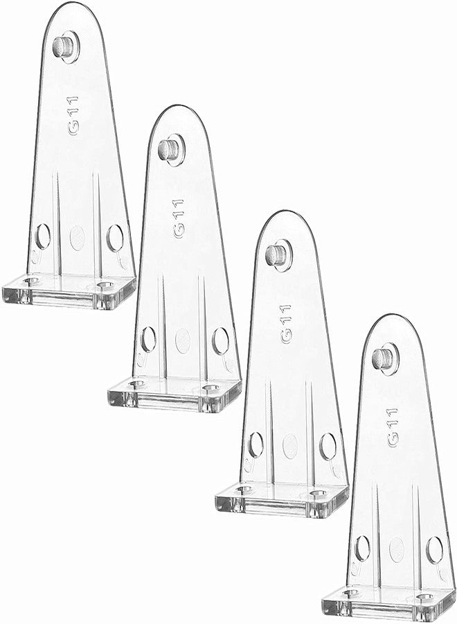 Cutelec 4pcs Hold Down Brackets Clear Color Bottom Rail Hold Clips for High Profile Blinds - Image 1