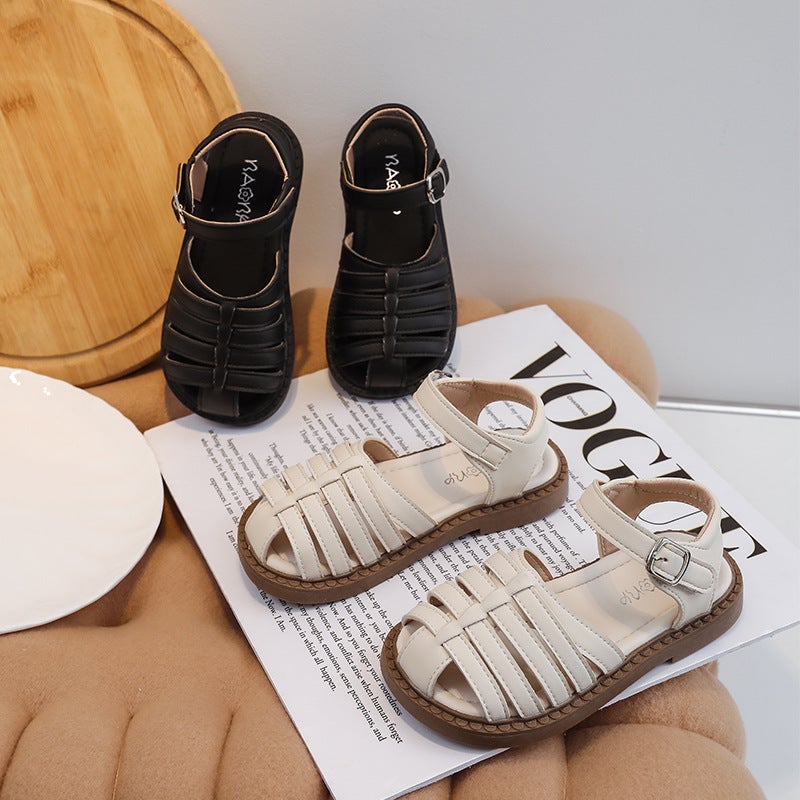 Children'S Baotou Sandals 2025 Style Medium And Large Children'S Children'S Shoes Boys' Beach Shoes Girls' Roman Sandals - Image 2