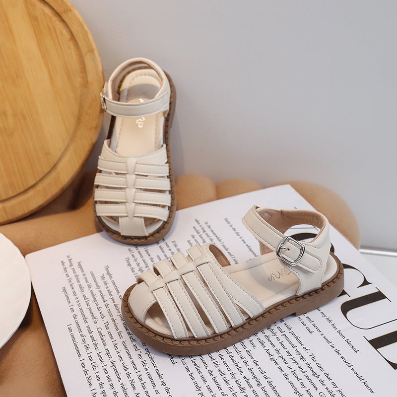 Children'S Baotou Sandals 2025 Style Medium And Large Children'S Children'S Shoes Boys' Beach Shoes Girls' Roman Sandals - Image 1