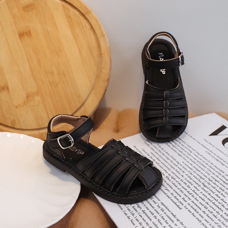 Children'S Baotou Sandals 2025 Style Medium And Large Children'S Children'S Shoes Boys' Beach Shoes Girls' Roman Sandals - Image 5