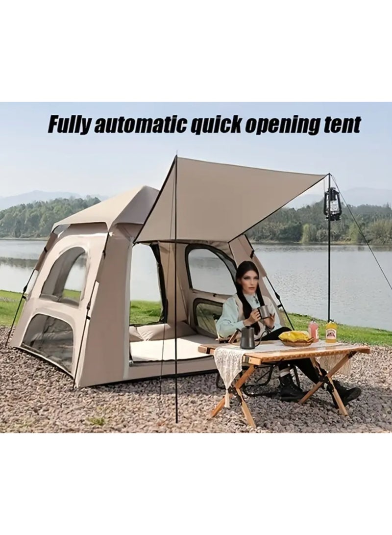Generic Instant Camping Tent With Canopy Tarp 6-8 Persons Outdoor Waterproof Pop Up Family Camping Tent Automatic Portable Folding Cabin Tent With Storage Bag Size: 300*300cm  - Image 5