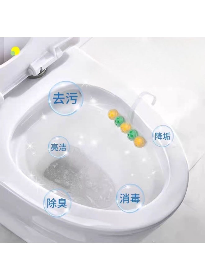 Toilet Bowl Freshener with Rim Hanger, 4 Scented Cleaning Balls, Multicolor, Self-Foaming - Image 2
