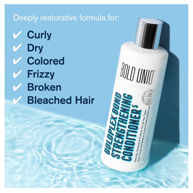 BOLD UNIQ BoldPlex 5 Bond Strengthening Protein Conditioner for Dry Damaged hair - Hydrating Formula for Curly, Dry, Colored, Frizzy, Broken or Bleached Hair Types. Cruelty-free & Vegan - Image 3