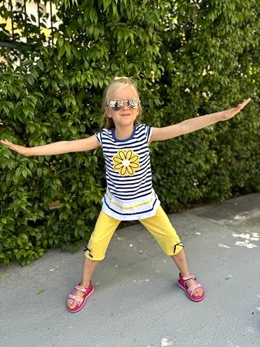 LUKYCILD Baby Girls Summer Clothes Casual Clothing Suit Short Sleeve Striped T-Shirt +Pants - Image 4