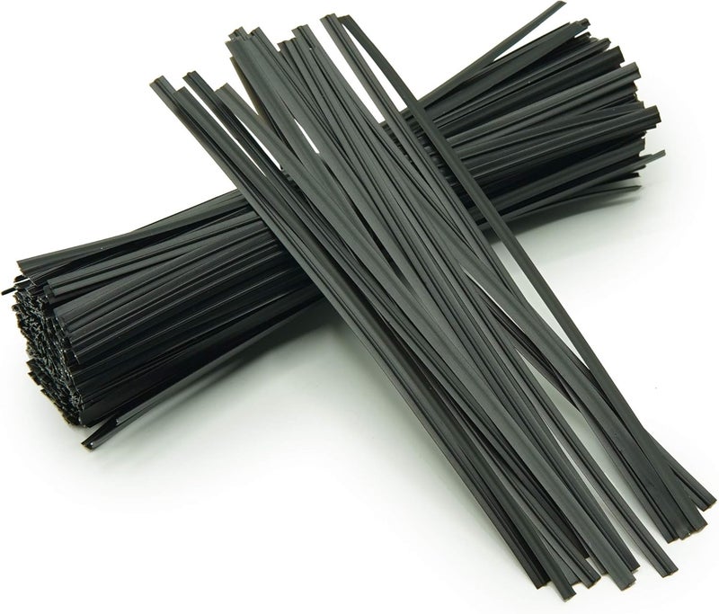 Flixall. 5 inches Plastic Twist Ties Pack of 500 - Premium Quality Reusable Black Plastic Coated Ties for Household and Office use - Image 1