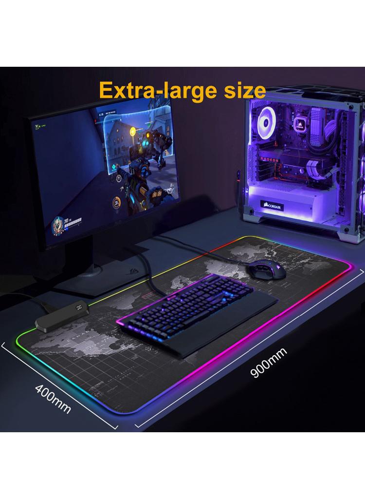 Luminescent Exclusive For Esports Games Gaming Mouse Pad Extended Large Mat Desk Pad Stitched Edges Mousepad Long Mouse Pad And Non-Slip Rubber Base Mice Pad 900X400X3mm - Image 2