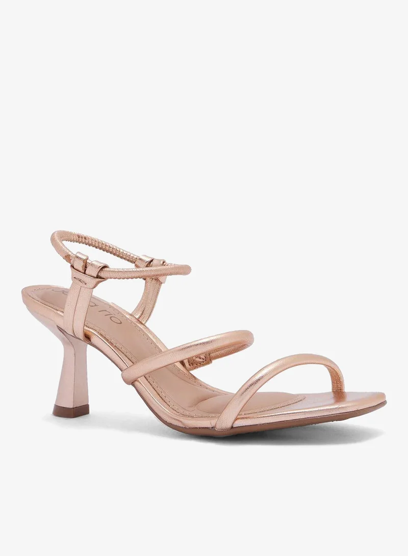 Beira Rio Gold Pink Block Heel Sandals for Women – Stylish Ladies Heels Sandals for Everyday Wear for Women | Best Price UAE