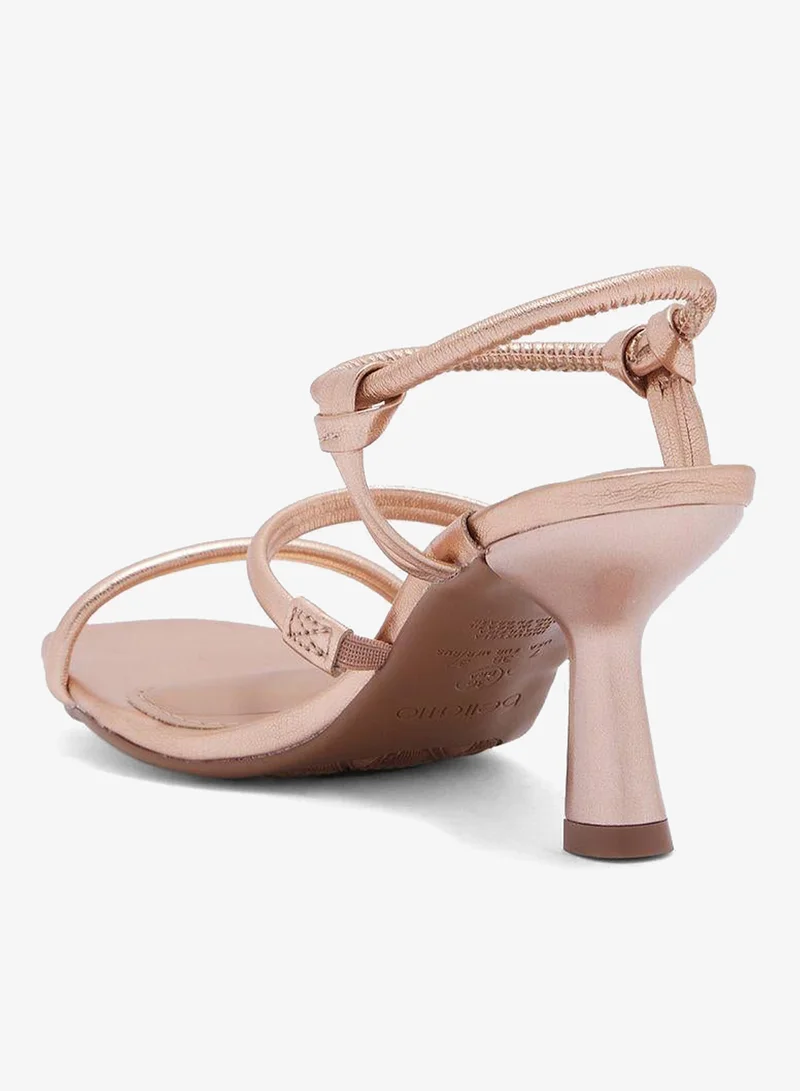 Beira Rio Gold Pink Block Heel Sandals for Women – Stylish Ladies Heels Sandals for Everyday Wear for Women | Best Price UAE