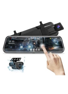 Dash Cam, 1080p Night Vision 9.66'' Mirror Dash Cam, Full Touch Screen Front And Rear View Backup Camera, Dual  Dvr Video Recorder Camera With 170°wide Angle Parking Assistance And Loop Recording