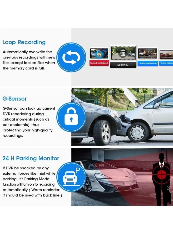 AS SEEN ON TV - Dash Cam, 1080p Night Vision 9.66'' Mirror Dash Cam, Full Touch Screen Front And Rear View Backup Camera, Dual  Dvr Video Recorder Camera With 170°wide Angle Parking Assistance And Loop Recording - Image 1