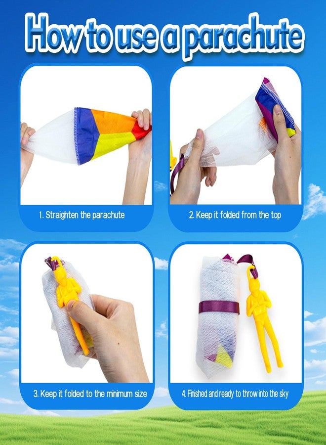 utosday Parachute Toy Outdoor Flying Parachute for Kid, Throwing Parachute Toy with Small Figures, Hand Throw Soliders Flying Toys Parachute for Boys Kids Birthday Party Favors (10PCS) - Image 4
