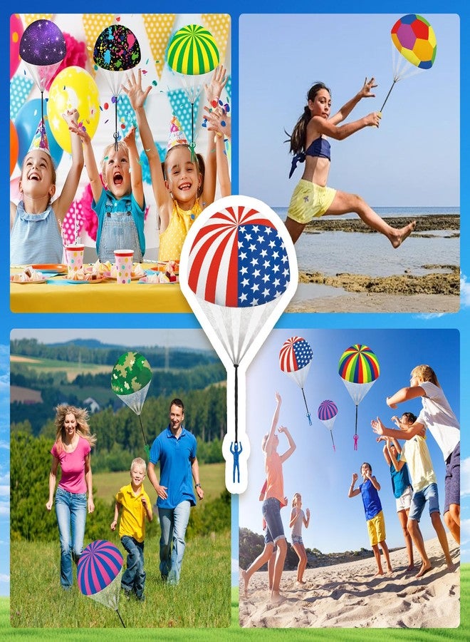 utosday Parachute Toy Outdoor Flying Parachute for Kid, Throwing Parachute Toy with Small Figures, Hand Throw Soliders Flying Toys Parachute for Boys Kids Birthday Party Favors (10PCS) - Image 5