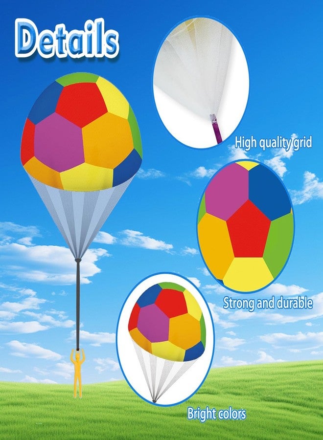utosday Parachute Toy Outdoor Flying Parachute for Kid, Throwing Parachute Toy with Small Figures, Hand Throw Soliders Flying Toys Parachute for Boys Kids Birthday Party Favors (10PCS) - Image 3