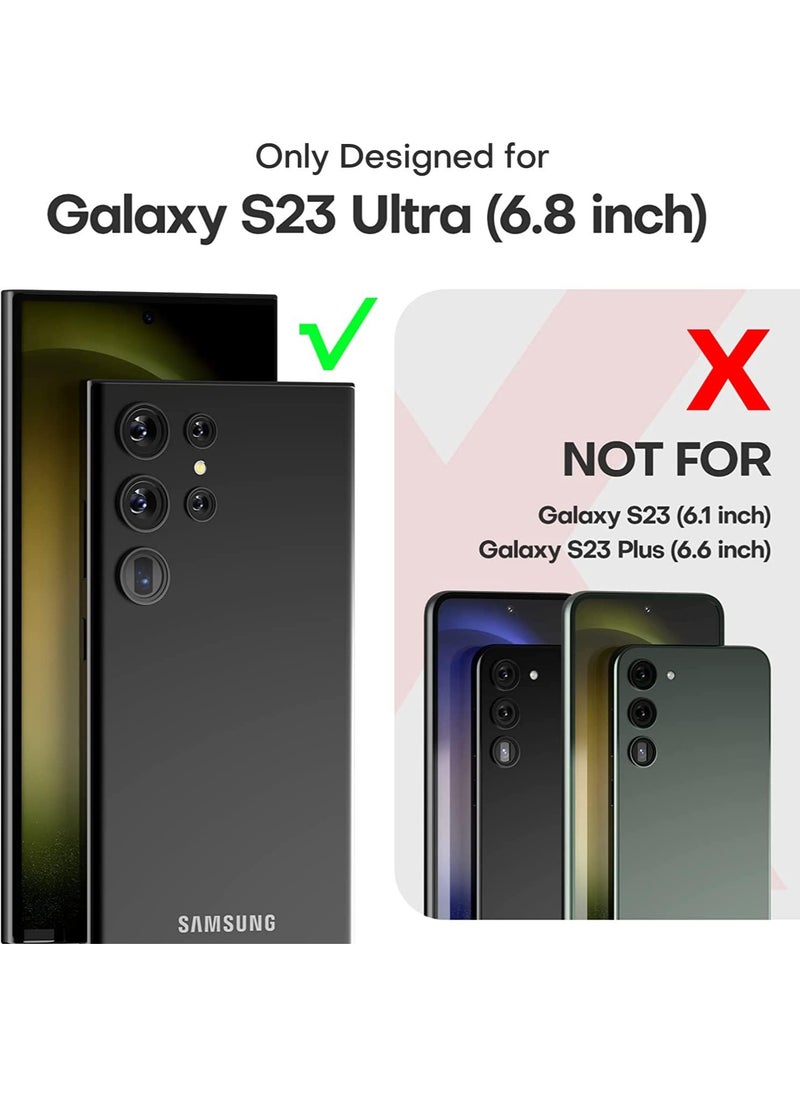 5-in-1 Compatible with Samsung Galaxy S23 Ultra 6.8'' Clear Back Cover X1, TPU Soft Film Screen Protector X2, Camera Lens Tempered Glass Protector X2, Slim Fit Transparent Case Protetive Accessorise
