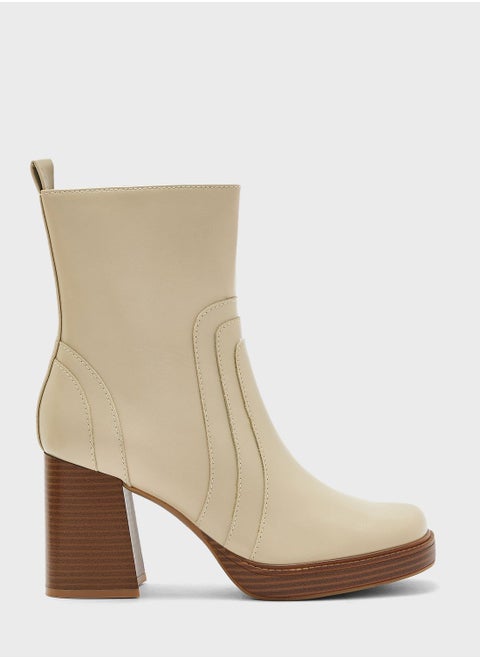 Mid Heel Ankle Boots
