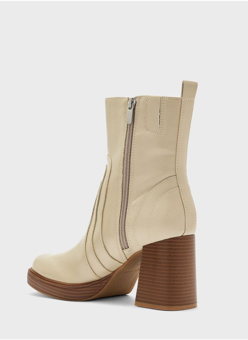 NINE WEST - Mid Heel Ankle Boots - Image 1