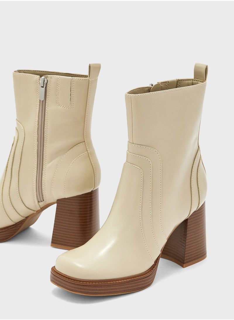 NINE WEST - Mid Heel Ankle Boots - Image 1