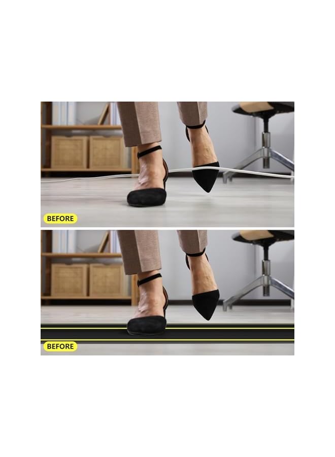 PROMASS Floor Cable Cover, Outdoor Cable Protector, Heavy Duty Wire Cover, Black Floor Cord Cover Cable Protector with 3 Large Channel for Offices Retail Gyms Factories Garages Trip Hazards Protection (3M) - Image 3