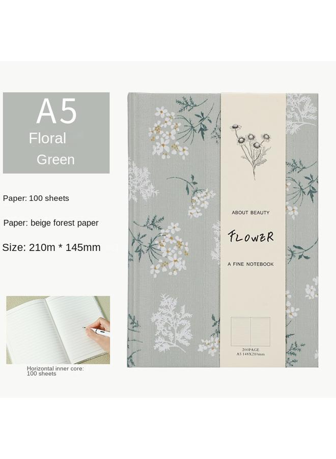 Bluejw Cross-border New Cloth-covered Notebook Handbook Hard-covered Ultra-thick Notebook A5 Hardcover Printed Notepad Student Diary - Image 1