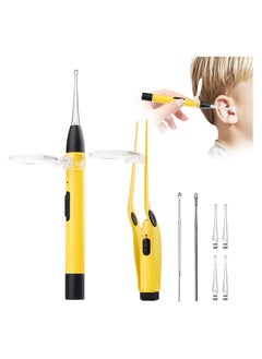 4 in 1 Ear Wax Removal Tool Kit Ear Cleaner for Kids and Adults Includes a Tweezer with Light and Ear Wax Remover with 4 Reusable and Washable Replacement Soft Silicone Tips Earwax