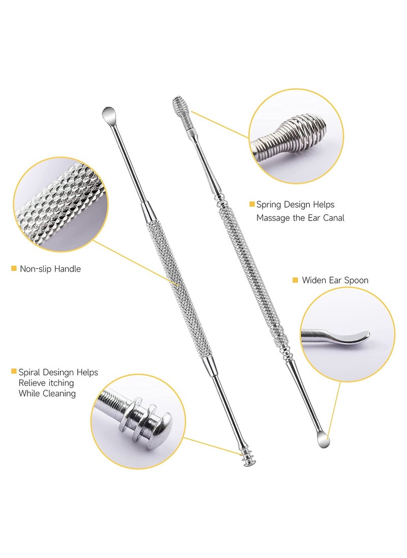 SYOSI - 4 in 1 Ear Wax Removal Tool Kit Ear Cleaner for Kids and Adults Includes a Tweezer with Light and Ear Wax Remover with 4 Reusable and Washable Replacement Soft Silicone Tips Earwax - Image 1